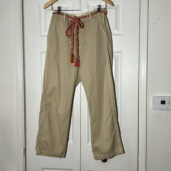 The GREAT. Tan Pant With Braided Belt 27 - Picture 3 of 10